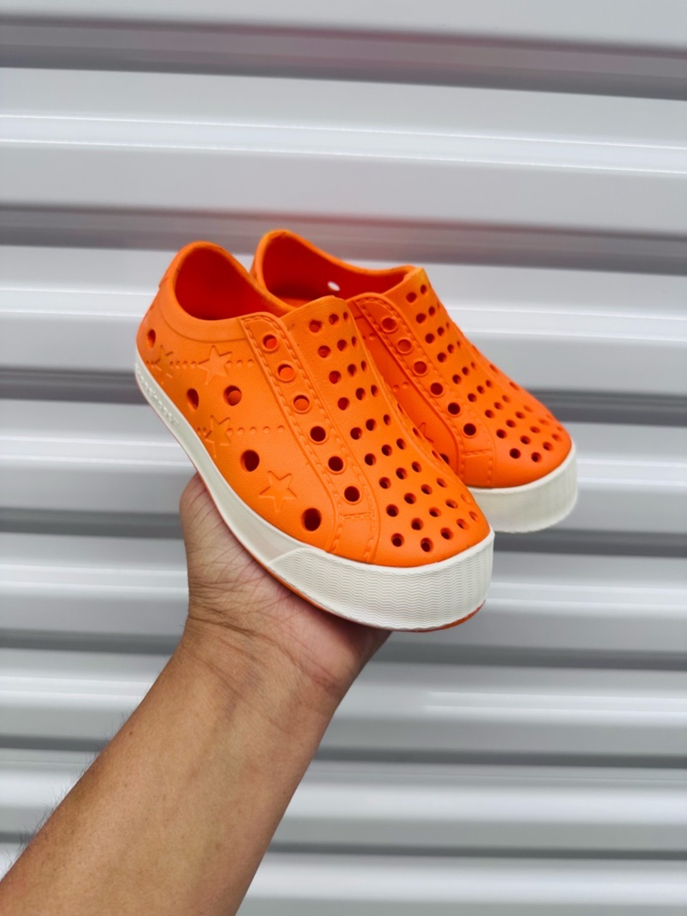 Kids Orange Slip-On Waterproof Casual Shoes